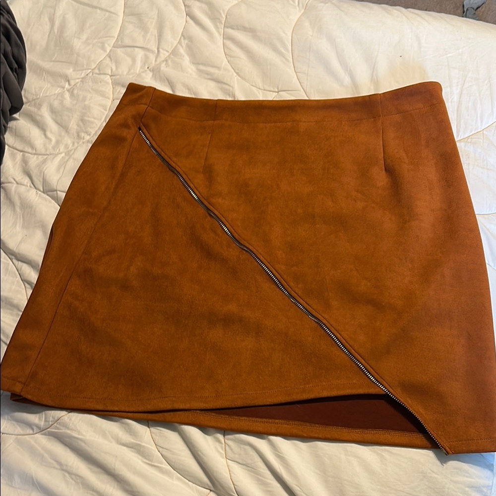 SHEIN Brown Wrap Mini Skirt with Slit